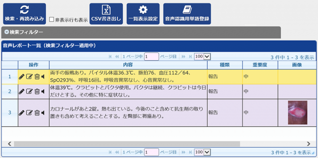 AmiVoice iVoX MedicalのPCで確認できるメイン画面